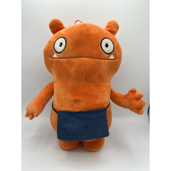 Ugly Doll Minimum Wage Orange Plush 12" Soft Cuddly Monster Denim Apron Toy - Picture 1 of 6